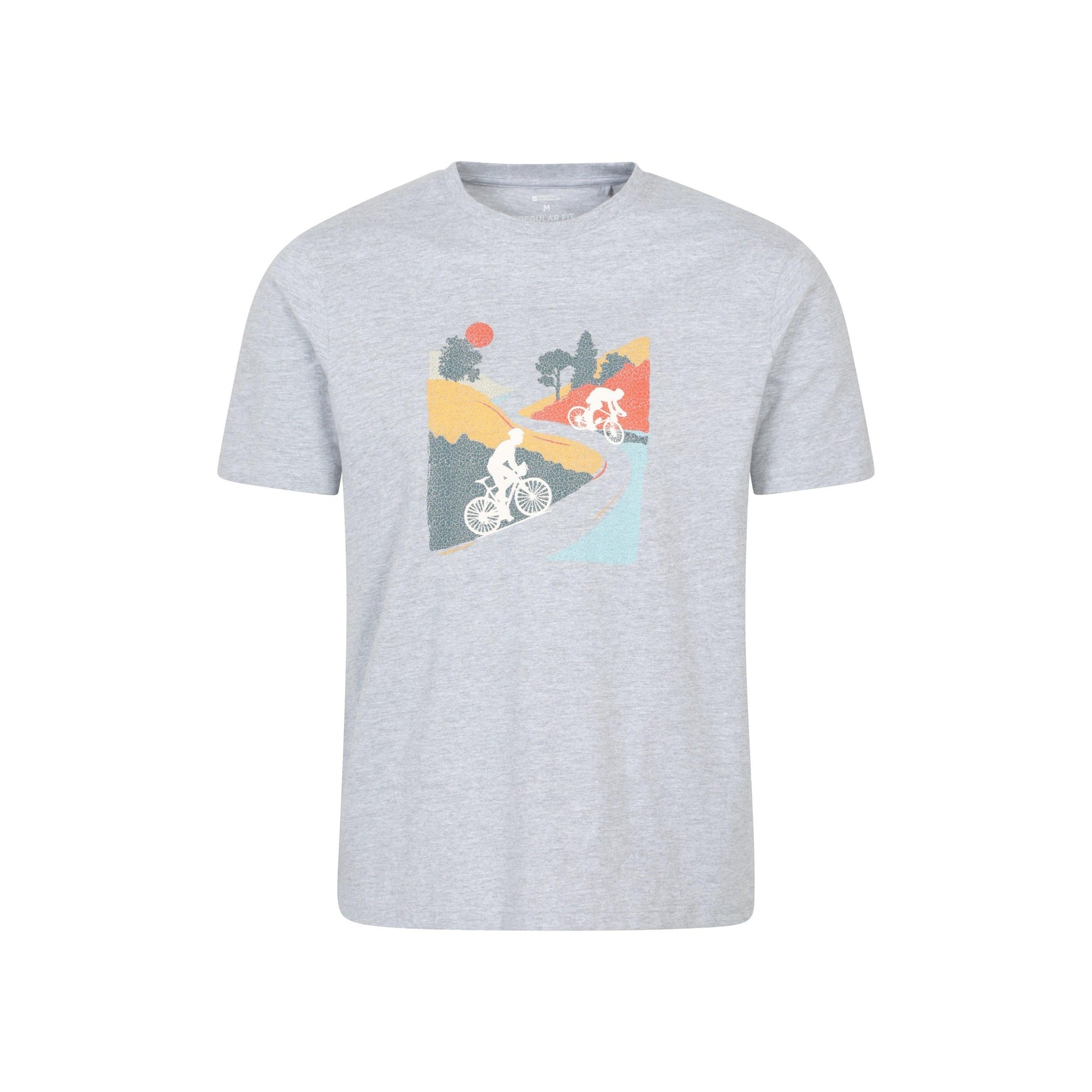 Alloy Grey - Front - Mountain Warehouse Mens Bike Organic Cotton T-Shirt
