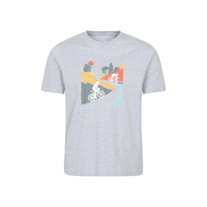 Alloy Grey - Front - Mountain Warehouse Mens Bike Organic Cotton T-Shirt