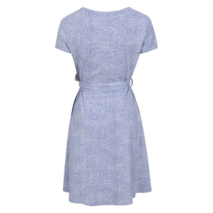 Corn Blue - Back - Mountain Warehouse Womens-Ladies Santorini Spotted Jersey Wrap Dress