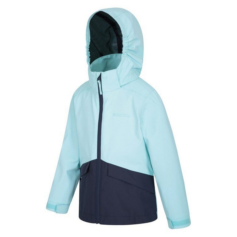 Teal - Pack Shot - Mountain Warehouse Childrens-Kids Cloud Burst Waterproof Jacket