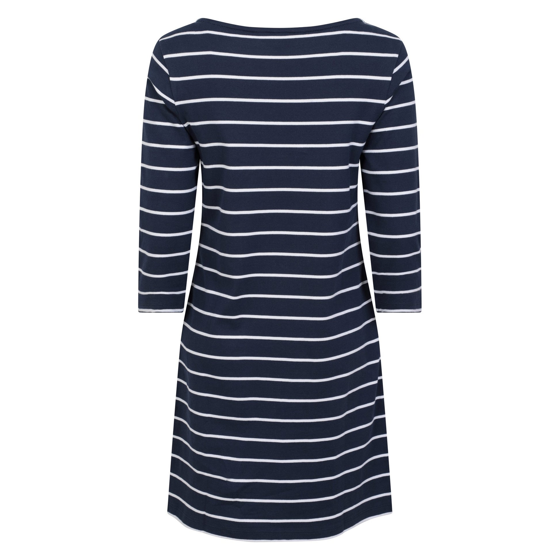 Dark Blue-White - Back - Mountain Warehouse Womens-Ladies Lily Striped Organic Pocket Dress