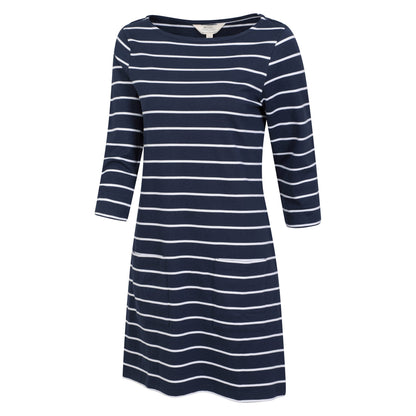 Dark Blue-White - Side - Mountain Warehouse Womens-Ladies Lily Striped Organic Pocket Dress