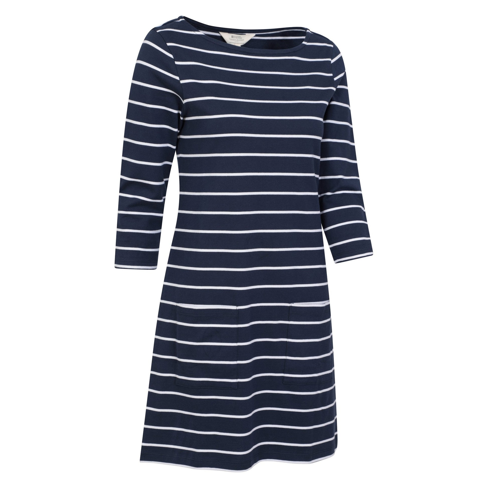 Dark Blue-White - Lifestyle - Mountain Warehouse Womens-Ladies Lily Striped Organic Pocket Dress