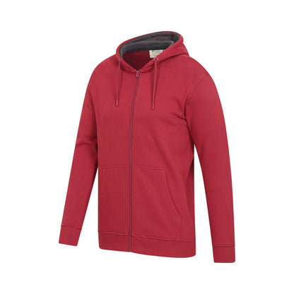 Dark Red - Side - Mountain Warehouse Mens Keyne Organic Full Zip Hoodie