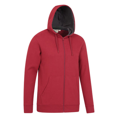 Dark Red - Lifestyle - Mountain Warehouse Mens Keyne Organic Full Zip Hoodie