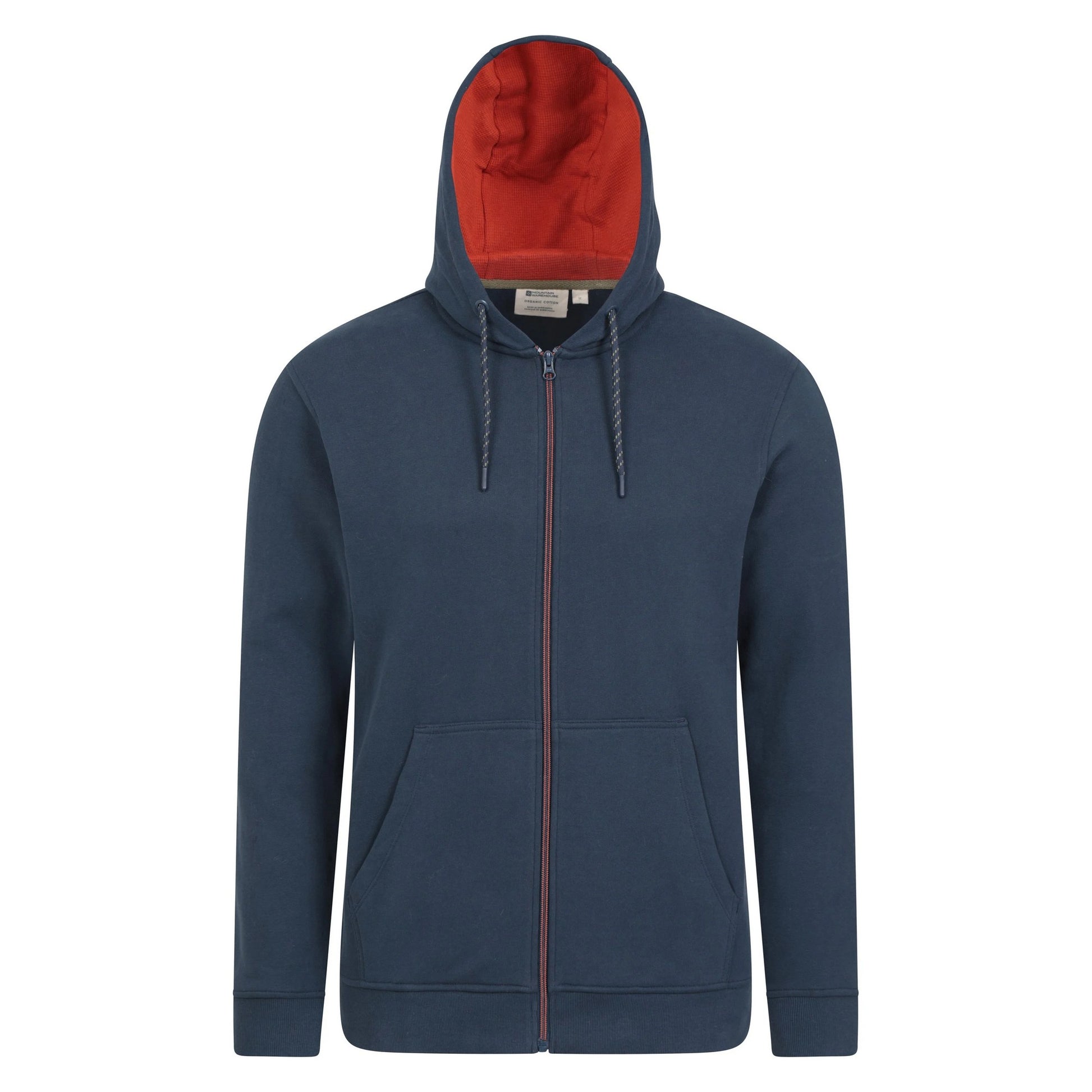 Navy - Front - Mountain Warehouse Mens Keyne Organic Full Zip Hoodie