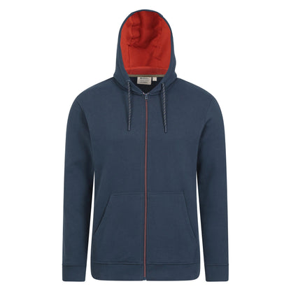 Navy - Front - Mountain Warehouse Mens Keyne Organic Full Zip Hoodie