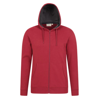 Dark Red - Front - Mountain Warehouse Mens Keyne Organic Full Zip Hoodie