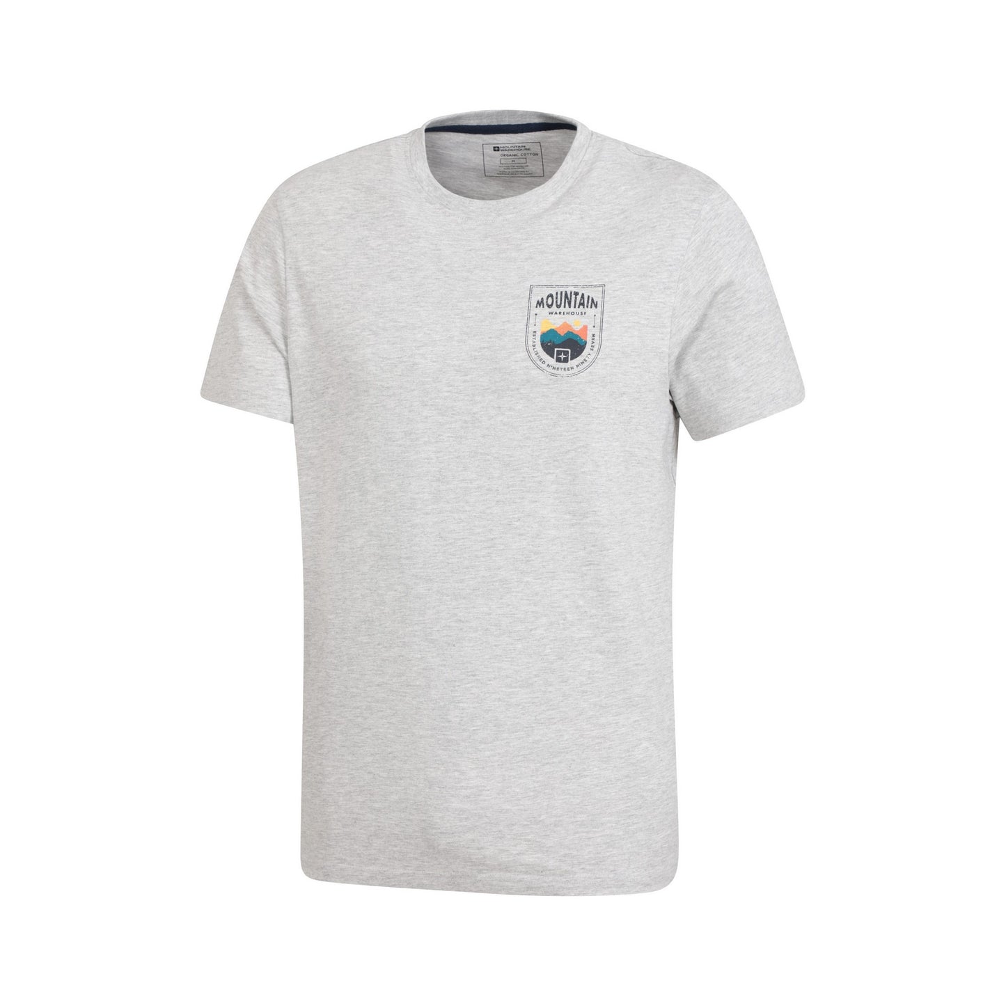Grey - Side - Mountain Warehouse Mens Crest Organic T-Shirt