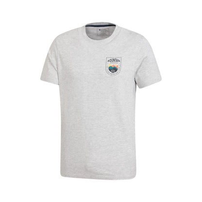 Grey - Side - Mountain Warehouse Mens Crest Organic T-Shirt