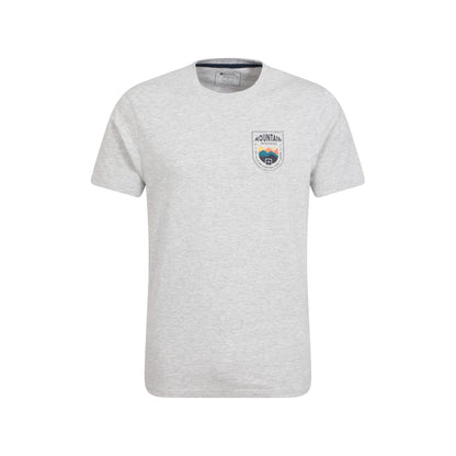 Grey - Front - Mountain Warehouse Mens Crest Organic T-Shirt