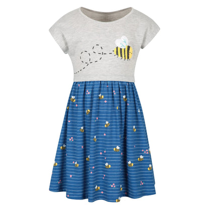 Cobalt - Front - Mountain Warehouse Girls Poppy Bees Organic Cotton Dress