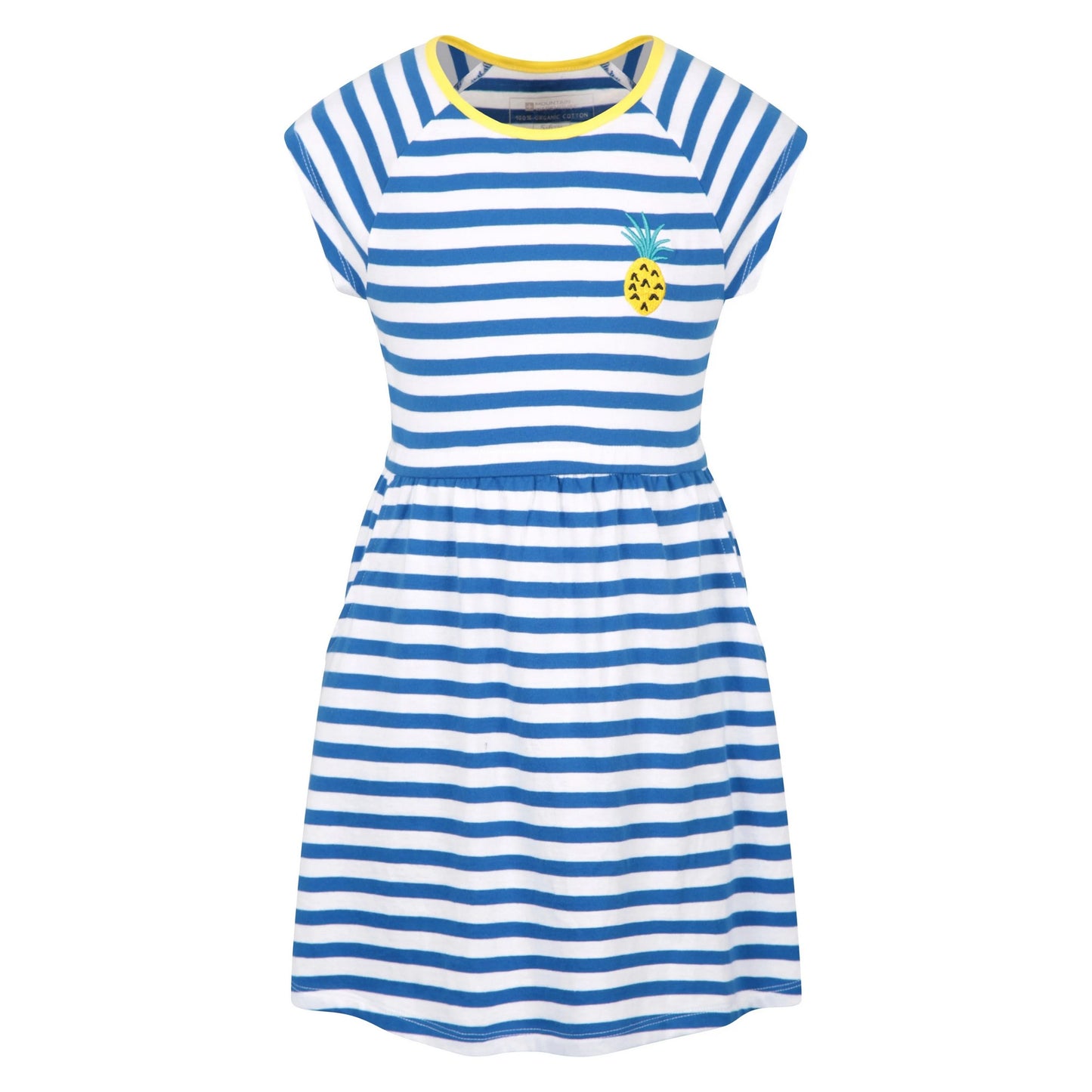Navy-White - Front - Mountain Warehouse Girls Penelope Pineapple Organic Dress