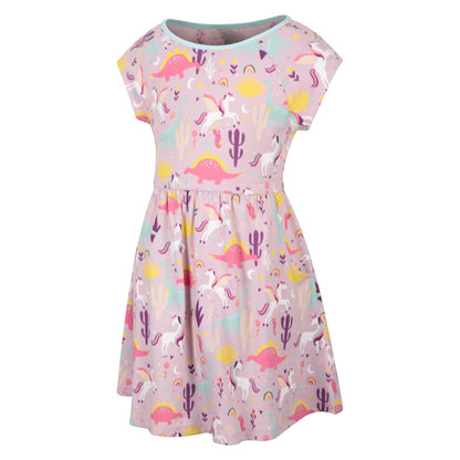 Lilac - Side - Mountain Warehouse Childrens-Kids Penelope All-Over Print Dress