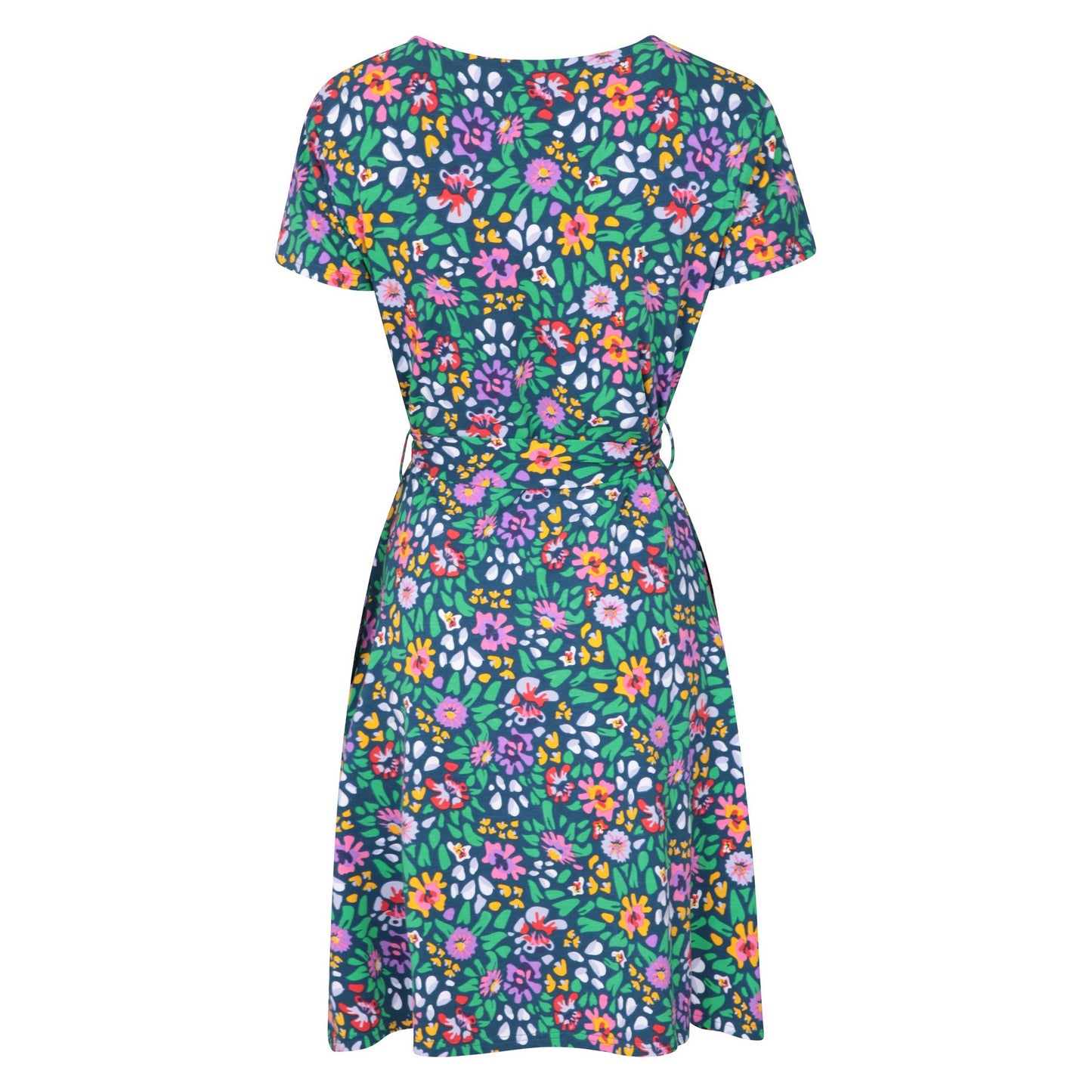 Dark Blue - Back - Mountain Warehouse Womens-Ladies Santorini Flowers Jersey Wrap Dress