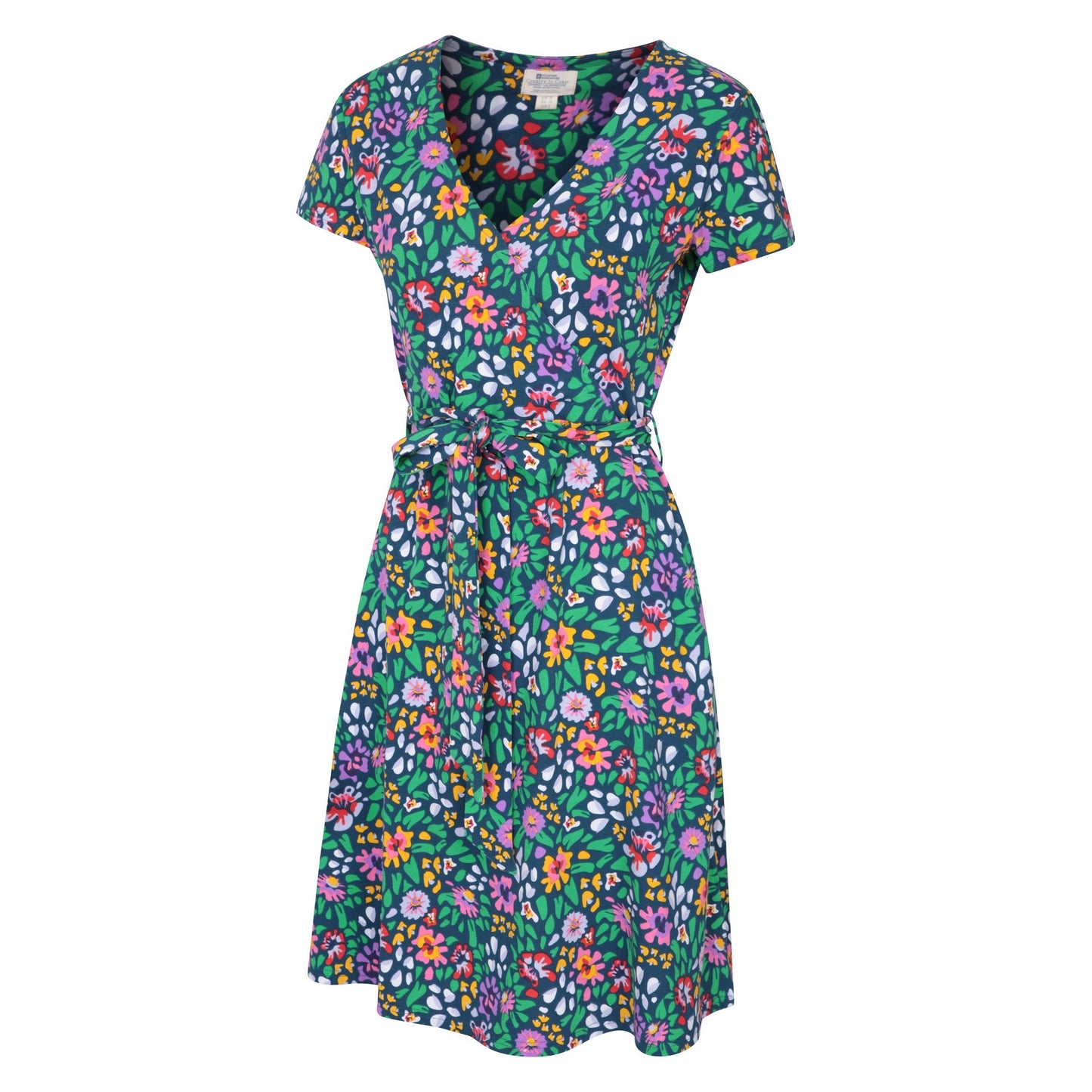 Dark Blue - Side - Mountain Warehouse Womens-Ladies Santorini Flowers Jersey Wrap Dress