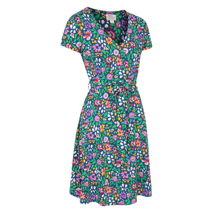 Dark Blue - Lifestyle - Mountain Warehouse Womens-Ladies Santorini Flowers Jersey Wrap Dress
