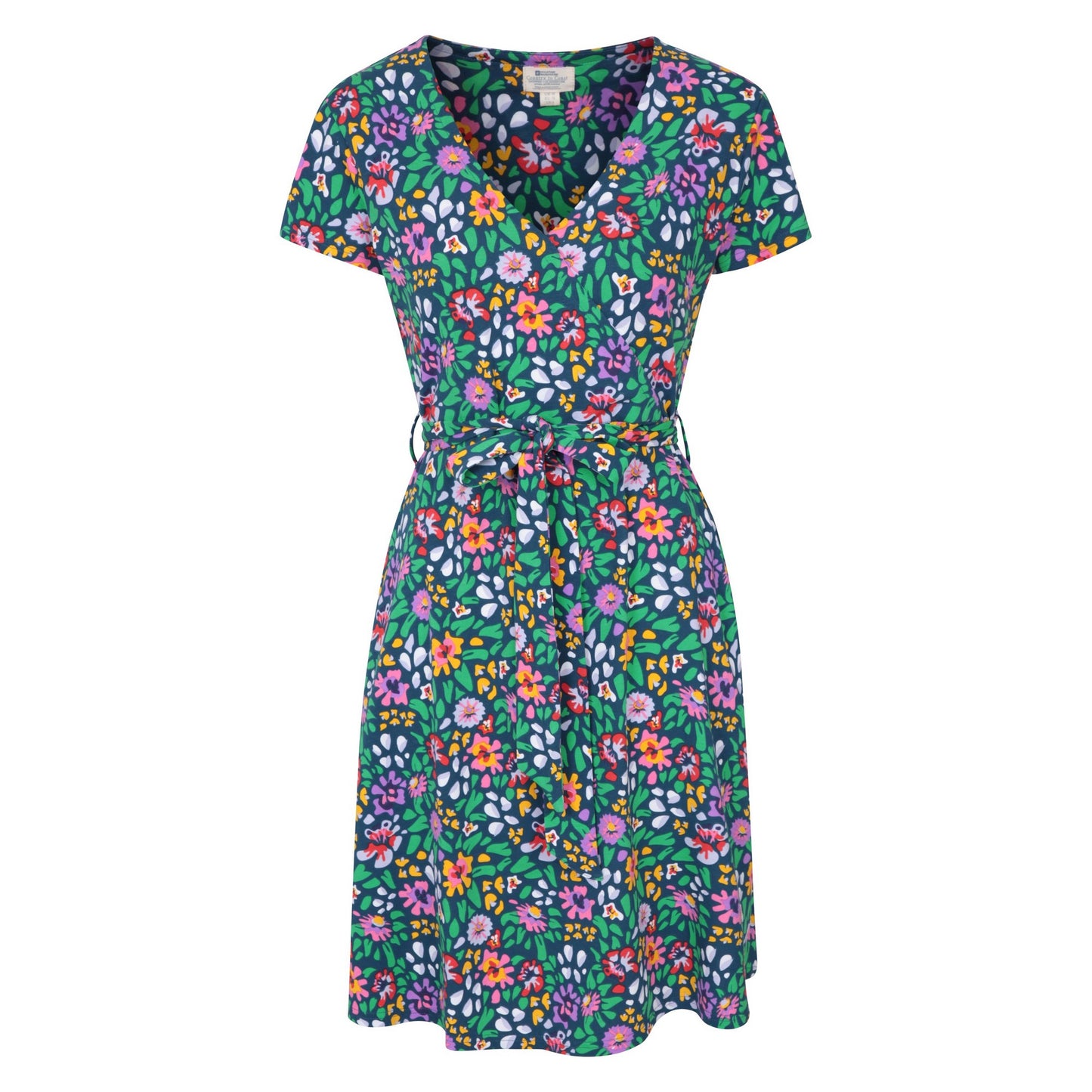 Dark Blue - Front - Mountain Warehouse Womens-Ladies Santorini Flowers Jersey Wrap Dress