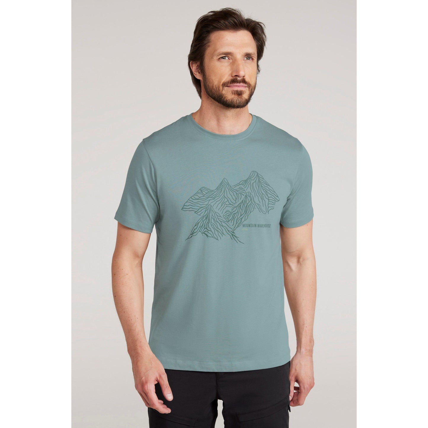 Light Khaki - Front - Mountain Warehouse Mens Tonal Organic T-Shirt