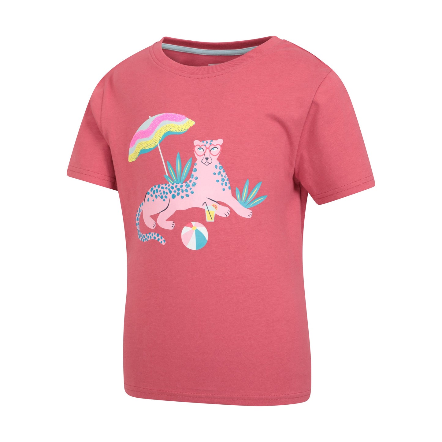 Dusky Purple - Side - Mountain Warehouse Childrens-Kids Lazy Leopard Organic T-Shirt