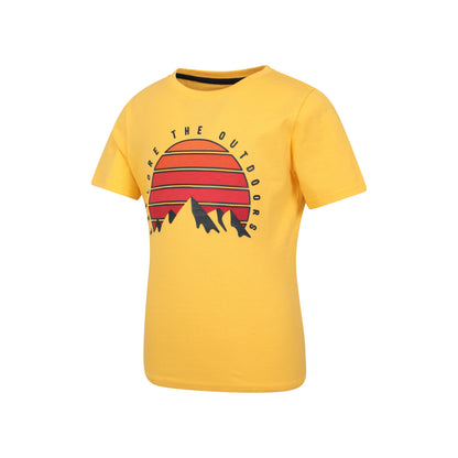 Mustard - Side - Mountain Warehouse Childrens-Kids Explore The Outdoors Sunset Organic T-Shirt