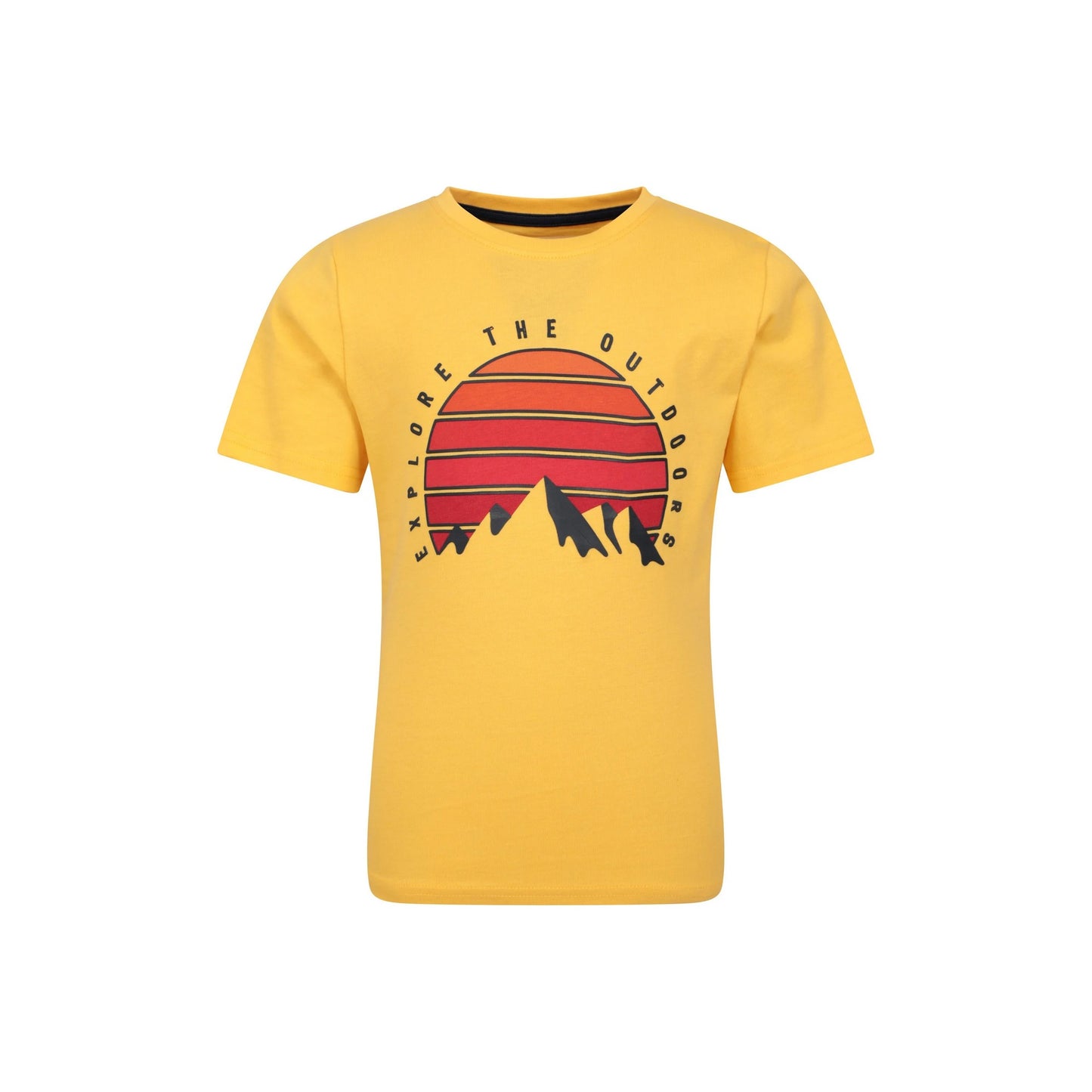 Mustard - Front - Mountain Warehouse Childrens-Kids Explore The Outdoors Sunset Organic T-Shirt