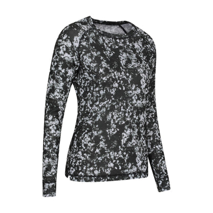 Black - Lifestyle - Mountain Warehouse Womens-Ladies Talus All-Over Print Thermal Top