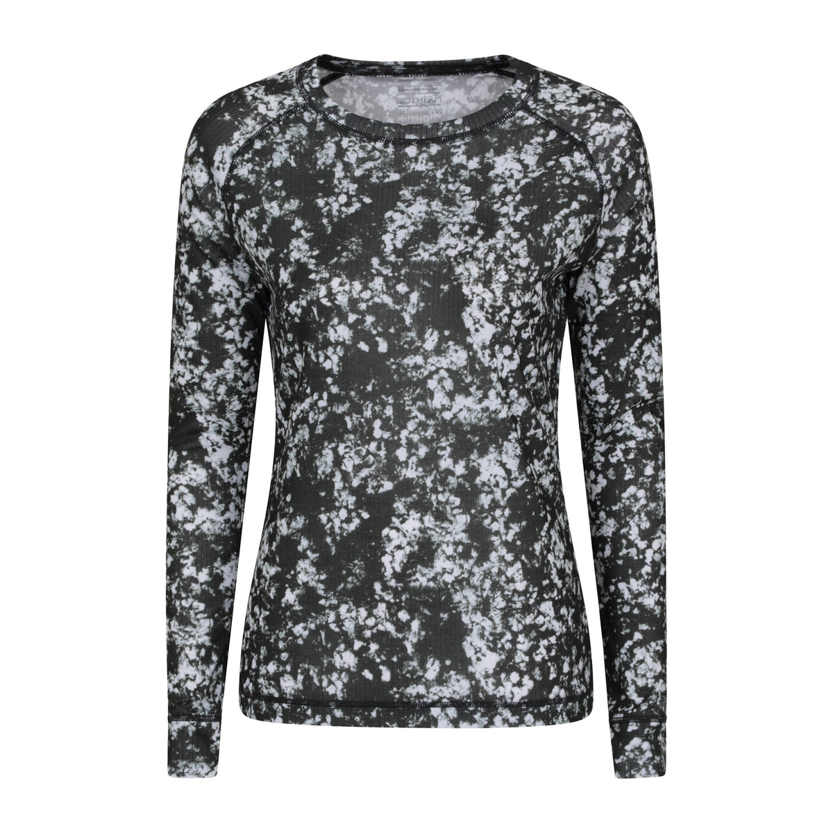Black - Front - Mountain Warehouse Womens-Ladies Talus All-Over Print Thermal Top