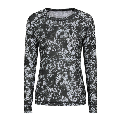 Black - Front - Mountain Warehouse Womens-Ladies Talus All-Over Print Thermal Top