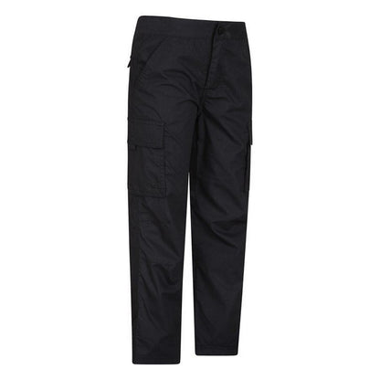 Black - Back - Mountain Warehouse Childrens-Kids Lightweight Cargo Trousers