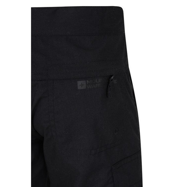 Black - Pack Shot - Mountain Warehouse Childrens-Kids Lightweight Cargo Trousers
