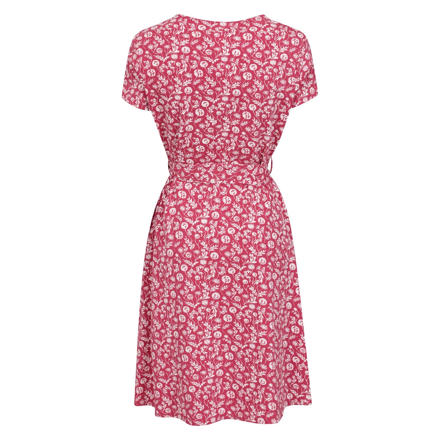 Burgundy - Back - Mountain Warehouse Womens-Ladies Santorini Plants Jersey Wrap Dress