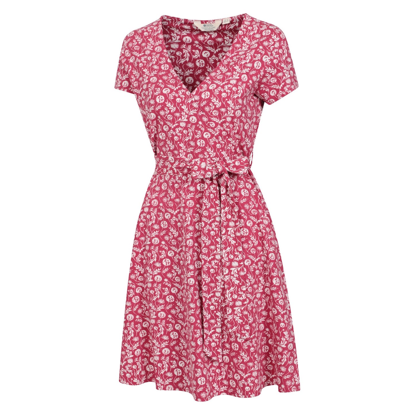 Burgundy - Side - Mountain Warehouse Womens-Ladies Santorini Plants Jersey Wrap Dress