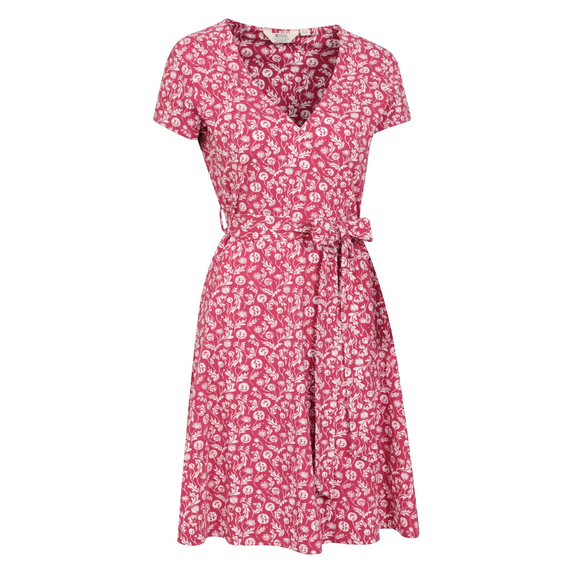 Burgundy - Lifestyle - Mountain Warehouse Womens-Ladies Santorini Plants Jersey Wrap Dress