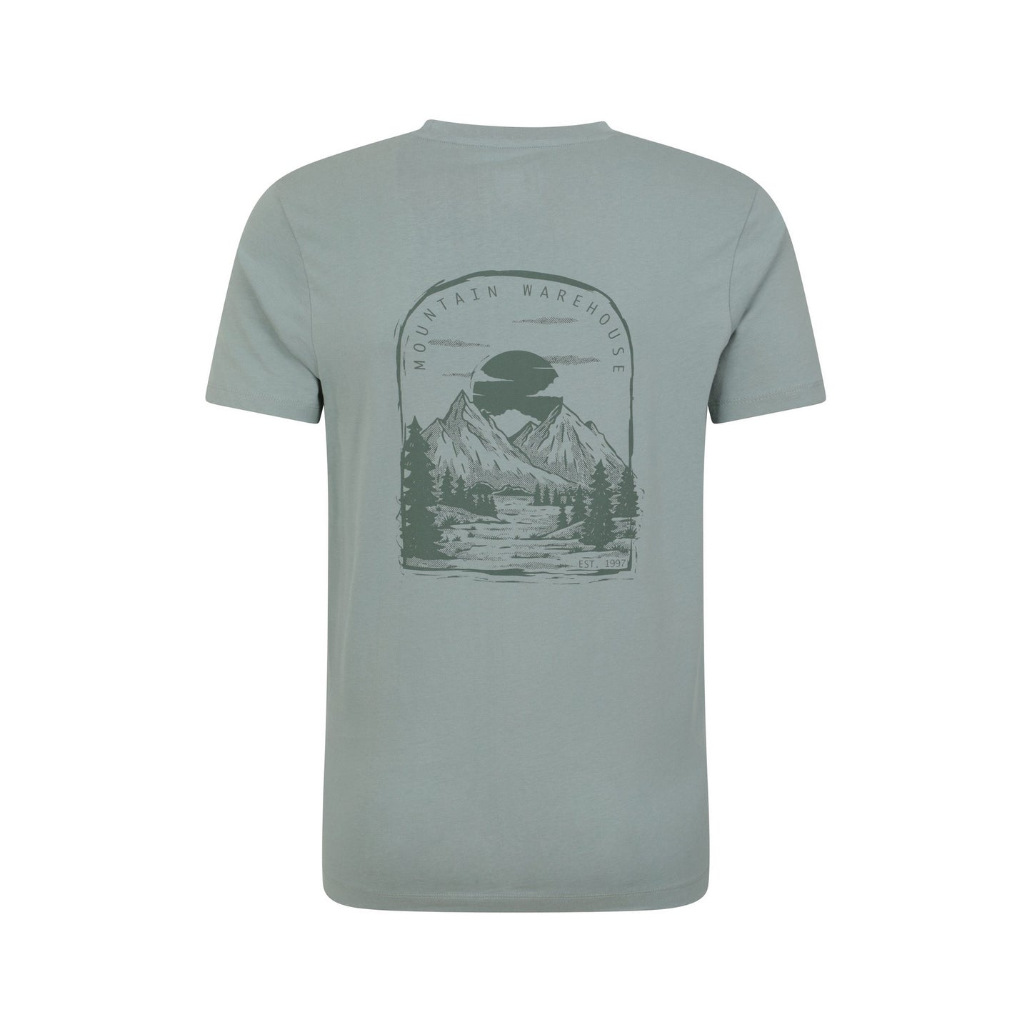Light Khaki - Back - Mountain Warehouse Mens Valley Organic T-Shirt