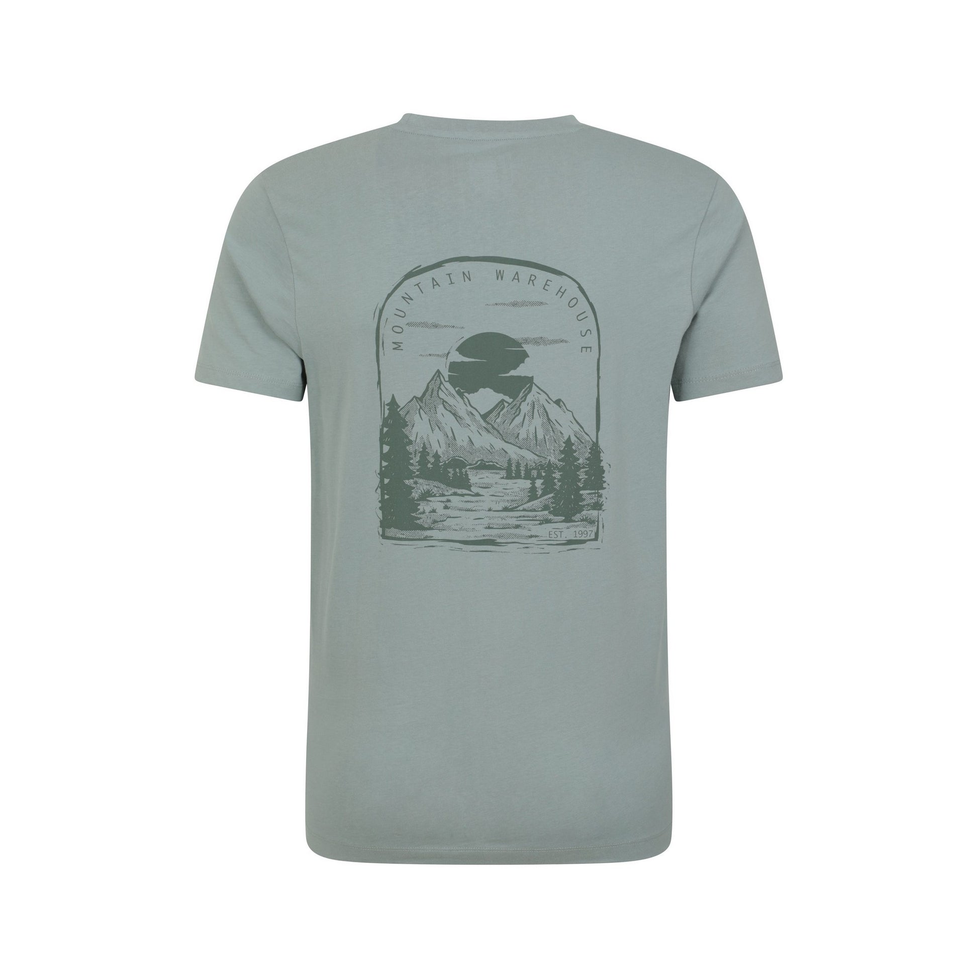 Light Khaki - Back - Mountain Warehouse Mens Valley Organic T-Shirt