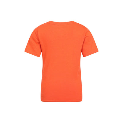 Orange - Back - Mountain Warehouse Childrens-Kids Skateboard Dino Organic T-Shirt