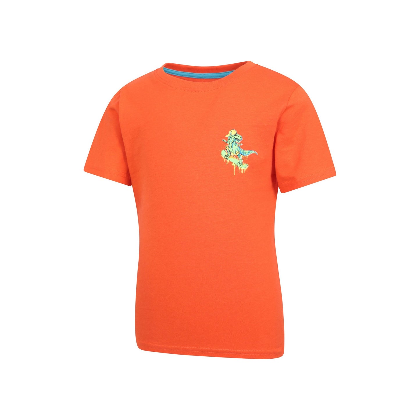 Orange - Side - Mountain Warehouse Childrens-Kids Skateboard Dino Organic T-Shirt