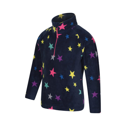 Blue-Yellow - Pack Shot - Mountain Warehouse Childrens-Kids Endeavour Printed Fleece Top (Pack of 2)