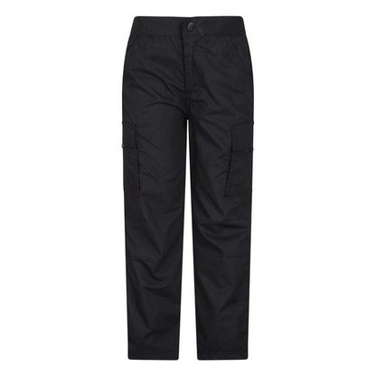 Black - Front - Mountain Warehouse Childrens-Kids Lightweight Cargo Trousers