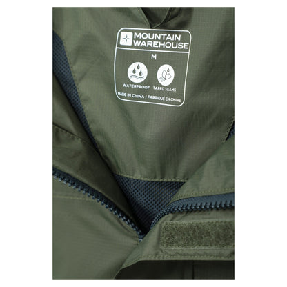 Green - Close up - Mountain Warehouse Mens Torrent Waterproof Jacket