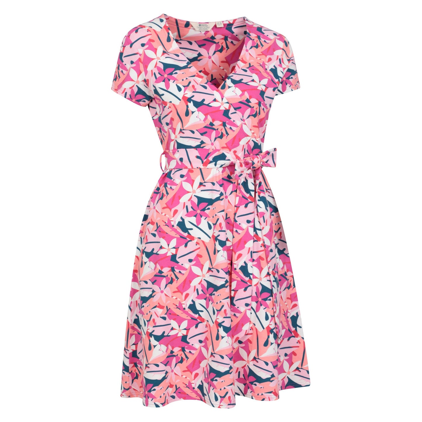 Bright Pink - Lifestyle - Mountain Warehouse Womens-Ladies Santorini Leaf Print Jersey Wrap Dress