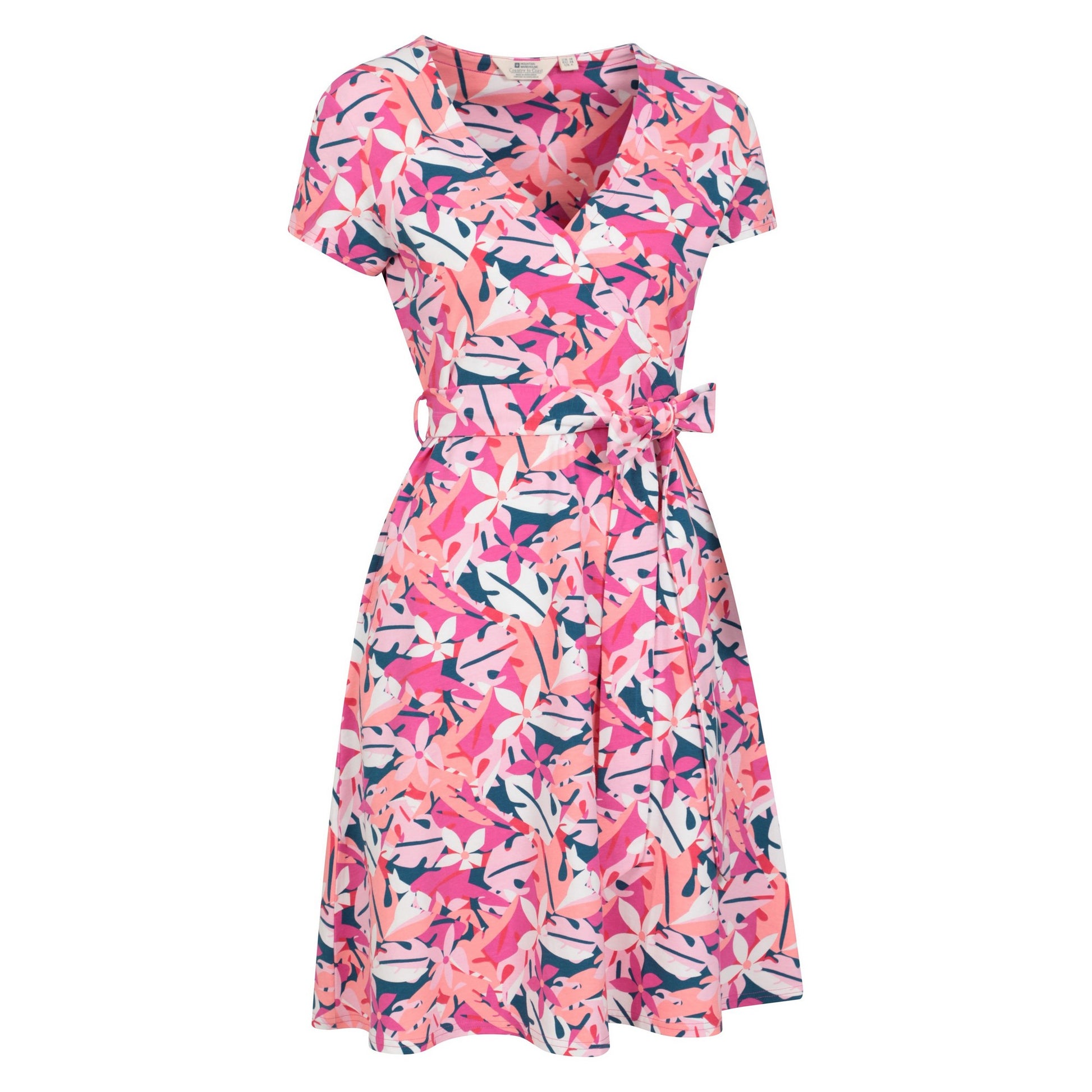 Bright Pink - Lifestyle - Mountain Warehouse Womens-Ladies Santorini Leaf Print Jersey Wrap Dress