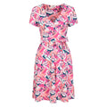 Bright Pink - Front - Mountain Warehouse Womens-Ladies Santorini Leaf Print Jersey Wrap Dress