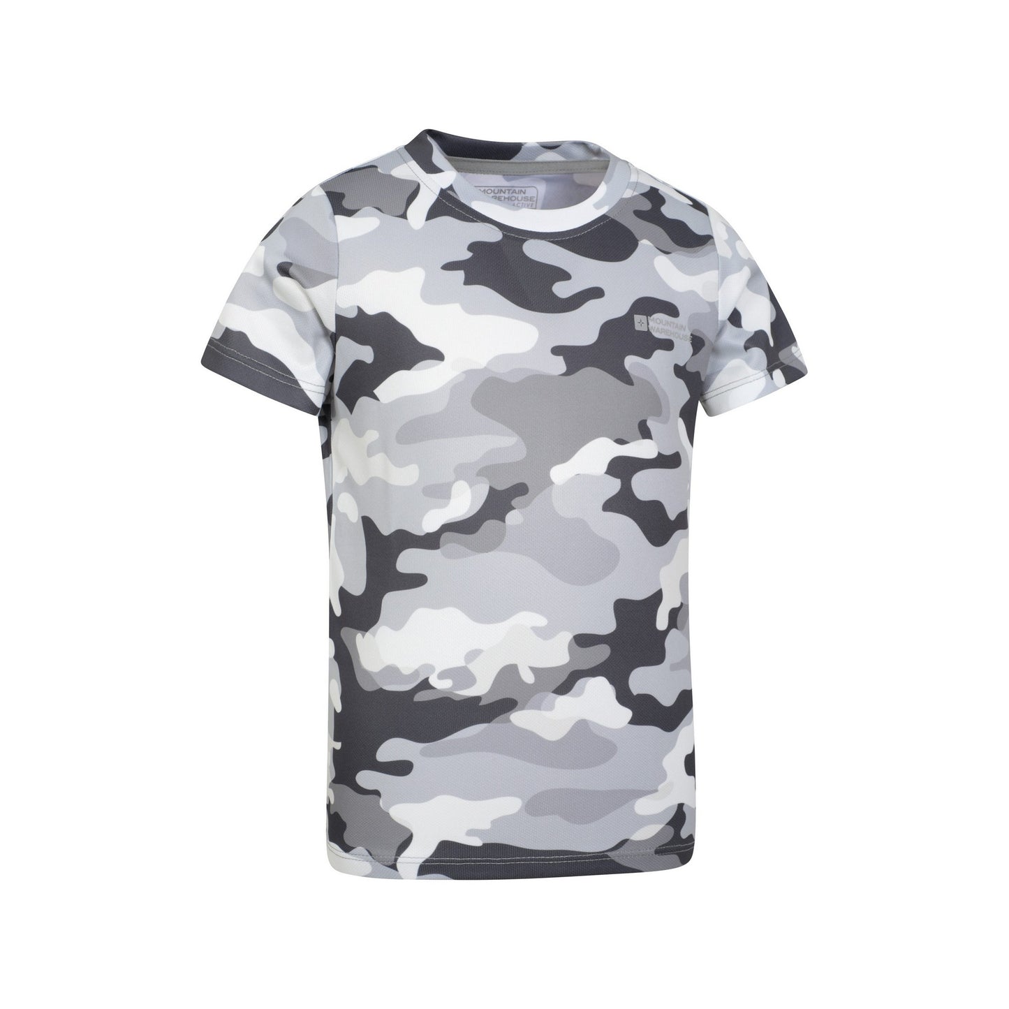 Blue - Side - Mountain Warehouse Childrens-Kids Camouflage Active T-Shirt
