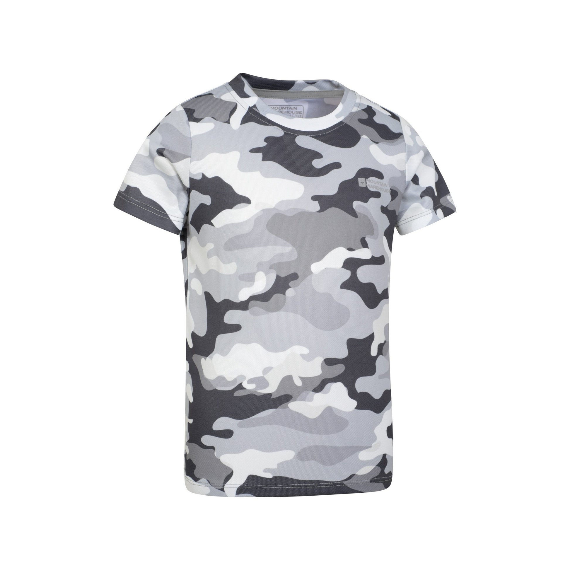Blue - Side - Mountain Warehouse Childrens-Kids Camouflage Active T-Shirt