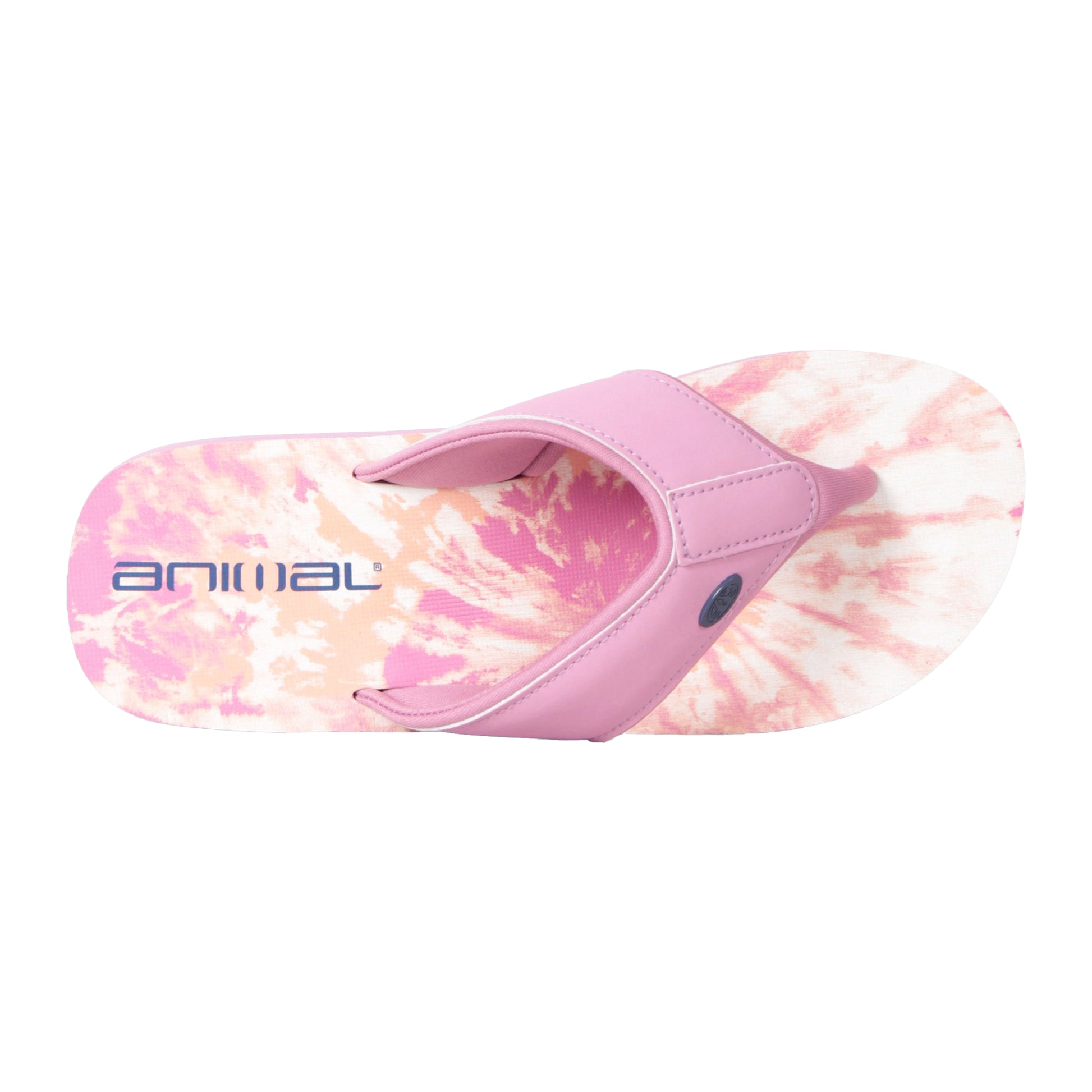 Pink - Back - Animal Womens-Ladies Swish Tie Dye Recycled Flip Flops