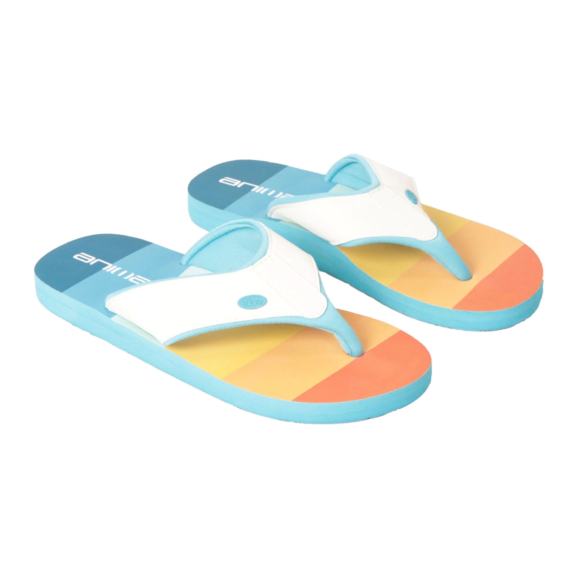 Cream - Front - Animal Womens-Ladies Swish Colour Block Recycled Flip Flops