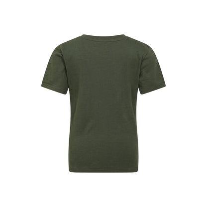 Dark Khaki - Back - Mountain Warehouse Childrens-Kids Dinosaur Organic Glow In The Dark T-Shirt