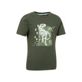 Dark Khaki - Lifestyle - Mountain Warehouse Childrens-Kids Dinosaur Organic Glow In The Dark T-Shirt